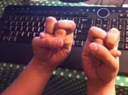 Image result for twisted up fingers from typing