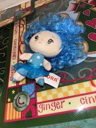 AURORA 4 Cutie Curls Olivia Plush Stuffed Doll Blue Hair Figure Stuffed Toy
