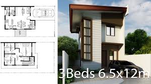 Small Home Design Plan 6 5mx12m With 3 Bedrooms Home Ideas