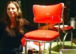 The Hot Seat Reupholstering A Retro Dinette Chair Pink Of Perfection Vinyl Chairs Makeover Retro Dining Chairs Vinyl Chairs