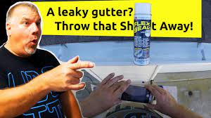 Using Flex Seal To Repair A Leaky Gutter Fixing A Gutter Leak With Flex Seal Spray Youtube