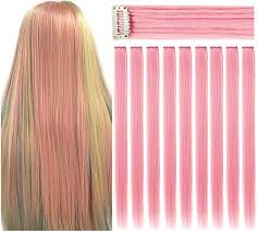 Check spelling or type a new query. Fairy Color Colored Hair Extensions Girls Hair Accessories Party Highlights Colorful Clip In Synthetic Hair Extensions 9 Pcs Light Pink Pricepulse
