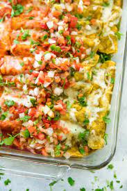 Easy Corn Tortilla Enchiladas In A Clear Baking Dish Easy Chicken Enchilada Recipe Easy Enchiladas Healthy Meal Prep