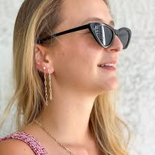 Ava Diamond Paper Clip Chain Earrings