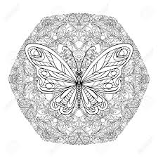 Terry vine / getty images these free santa coloring pages will help keep the kids busy as you shop,. Coloring Book For Adult And Older Children Coloring Page With Mandala Made Of Decorative Vintage Flowers And Decorative Butterflies Outline Hand Drawn Vector Illustration Royalty Free Cliparts Vectors And Stock Illustration Image