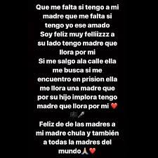 Jr Salazar Una Cancion Que Le Llega A Todos Al Corazon Temgo Madre Se Llama Felicidades A Todas Las Madres Del Mundo Gracias Por Aguantarnos 9 Meses Y Por Cuidarnos Tantos