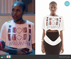 Issa rae knows you have questions. Issa S White Embroidered Crop Top On Insecure Embroidered Crop Tops Fashion Tv Crop Tops