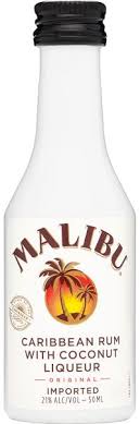 Malibu is a coconut flavored liqueur, made with caribbean rum, and possessing an alcohol content by volume of 21.0 % (42 proof). Malibu Caribbean Rum With Coconut Liqueur