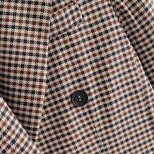 Let's talk about houndstooth houndstooth is a duotone broken checked pattern most often woven balmain women's suit jacket black 14 us. Plaid Blazer Jacket Women Retro Lattice Suit Jacket With Shoulder Pads Vintage Femenino Lady Casual Coats Americana Blazer Camel Blazers Aliexpress