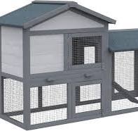 Rabbit Hutch With Run PawHut 89" Outdoor Rabbit Hutch - Double Run Wooden  Cage With Weatherproof Roof Large Rabbit Hutch Outdoor