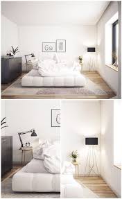 Take a simple bedside table and drill a hole for the. 22 Surious Examples How Lighting Lamps Change White Bedrooms Bedroom Flooring Floor Lamp Bedroom Cozy Bedroom Diy