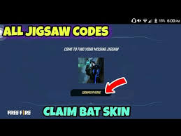Free Fire Jigsaw Code Free Fire All Jigsaw Pieces Code How To Collect Jigsaw Pieces Free Fire Youtube