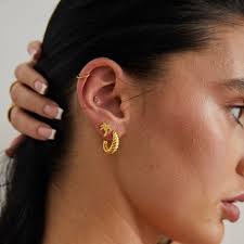 Annie Apple Milly Sterling Silver, Gold Vermeil, Croissant Hoop Earrings