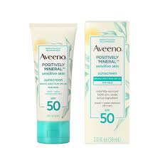 10 best sunscreens for your face: Positively Mineral Sensitive Skin Face Sunscreen Spf 50 Aveeno