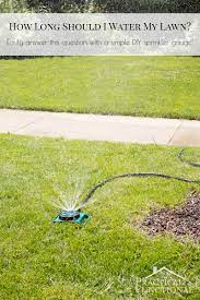 Set up 8 to 10 empty cat food or tuna cans around the sprinkler. Figure Out How Long To Water Your Lawn With A Diy Sprinkler Gauge Practically Functional