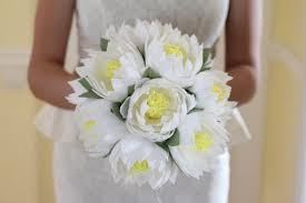 Wedding Flower Lotus Bouquet Water Lily White Lotus Rustic Etsy Flower Bouquet Wedding Rustic Wedding Flowers Paper Flower Decor