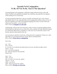 Conjugate Ser And Estar