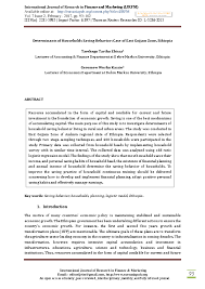The dropout rate among this category of students by the final year was 60% compared to only the conclusion from these studies is that the determinants of dropout are many and complex with little students' intellectual capability to cope with the academic demands of university study is one of the. Pdf Determinants Of Households Saving Behavior Case Of East Gojjam Zone Ethiopia Euro Asia International Journals Academia Edu