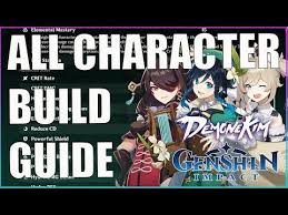 All Character Build Guide Genshin Impact Youtube In 2020 Character Building Character Comic Book Cover