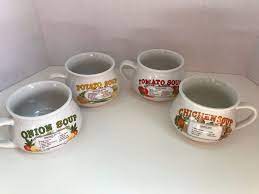 Vintage Set Of 4 Dat L Do It Inc Recipe Soup Bowls Mugs Etsy Soup Mugs Soup Recipes Mugs