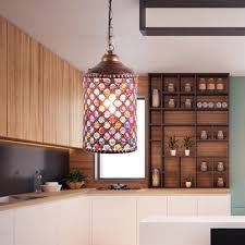 Metal Rust Ceiling Light Cylinder 1 Head Traditional Pendant Lighting Fixture For Kitchen Takeluckhome Com