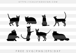 Download Free Cat Silhouettes Svg Png Eps Dxf By Caluya Design
