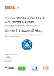 The synergies within the group guarantee. Zertifikate Billerbeck Betten