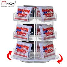 The large graphics, therefore, become an extension of your business card. Custom Rotating Counter Display Racks Acrylic Business Card Display Holder 3 Layer
