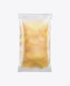 Frosted Plastic Bag With Potato Chips Mockup In Bag Sack Mockups On Yellow Images Object Mockups