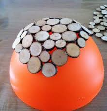 Knutsel Een Schaal Van Houtplakjes Knutselen Hout Knutselen Met Hout Houten Schalen