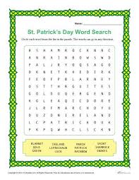 Patrick's day crossword puzzle worksheet. St Patrick S Day Word Search Activity