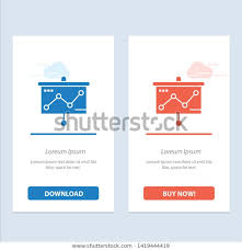 chart presentation graph projector blue red stock vector