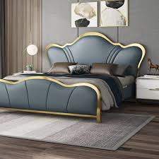 Polster bett französisch sind in vielen leuchtenden und kräftigen farben erhältlich, um eine fröhliche atmosphäre zu schaffen. Franzosisch Licht Luxus Bett Post Moderne Prinzessin Nordic Beliebte Doppel Bett Leder Bett 1 5 1 8 M Echtes Leder Bett 0 Off