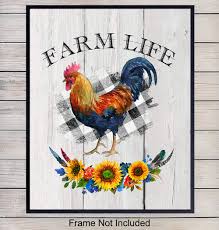 A rooster print, 'macho camacho' is a handsome guy, who will love to greet you each morning! Farmhouse Kitchen Rooster Decor Wall Art Yellowbird Art And Design