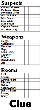 Clue Game Sheets Printable Clue Games Clue Board Game Clue