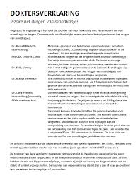 Het mondkapje is dus vanaf 1 december een verplichting. Doktersverklaring Inzake Mondkapjes Corona Nuchterheid