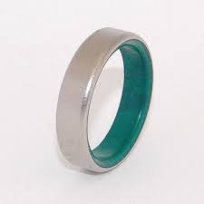Jade Sparkler Titanium Rings Minter Richter Aliancas