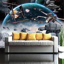 Custom Photo Wall Paper 3d Stereo Cartoon Shock Star Wars Etsy In 2021 Star Wars Mural Kids Room Murals Kids Room Wallpaper