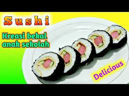 Cara Membuat Sushi Simple Praktis Kreasi Bekal Anak Sekolah Youtube Sushi Resep Anak Makanan