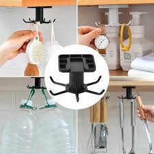 These offer ideal storage space for the items you need to keep on hand in the bathroom, including toothpaste, toothbrushes, mouthwash, and more. 6claw Rotating Storage Hook Kitchen Gadget Cabinet Storage Hook Bath Hook Wall Mounted 360 Rotating Coat Hanger Organizer Rack Hooks Rails Aliexpress
