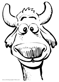 Free printable coloring pages of animals. Silly Cow Color Page