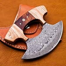Serbian Knife Handmade Damascus Steel Full Tang Cleaver Etsy Damascus Steel Ulu Knife Knife
