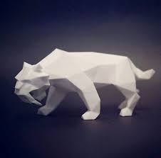 Saber Toothed Tiger By Formbyte Low Poly Art Sculpture Of The Saber Toothed Tiger In Style Of Faceted Structure The Design I 3d Printing Sabertooth Low Poly