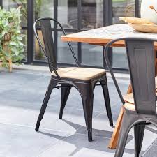 chaise de jardin en acier oxford noir leroy merlin chaise de jardin chaise acier