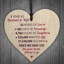 Tickets (movie, theatre, opera), customised stationary (to write there you have it, the wedding anniversary meanings traditional gifts for all years up to 90. 1st Wedding Anniversary Gift Wooden Heart First Wedding