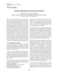 This page reflects the latest version of the apa publication manual (i.e., apa 7), which released in october 2019. Pdf Academic Authorship Who Why And In What Order