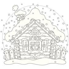 La Maison Enneigee En Coloriage De Noel A Imprimer Coloriage Maison Maison De Noel Et Coloriage Noel