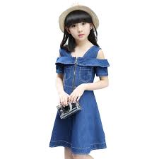Blue Short Sleeve Denim Vestidos For 4 12 Years Girls Price 15 00 Free Shipping Kidsledshoes Kids Dress Girls Denim Girls Denim Dress