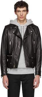 Saint Laurent Blouson Noir L01 Moto Leather Jacket Men Mens Street Style Seattle Fashion
