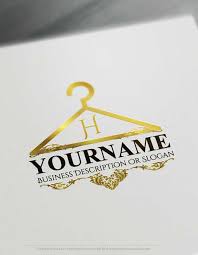 Online Free Logo Creator Stylish Hanger Logo Maker Hanger Logo Online Logo Creator Sewing Logo Design
